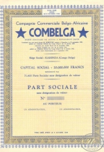 Combelga Companie Commerciale Belgo-AfricaineElectrotrust S.A. Пай, 1944 год.