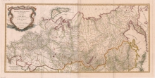 Karte von Asien, Sibirien, Tartarei, 1787 год. Размер: 105х50 см. Издатель: Schrambl. Ручная по границам.