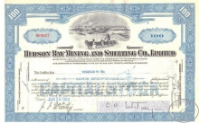 Hudson Bay Mining and Smelthing Co. Ltd., сертификат на 100 акций, 1960 год.