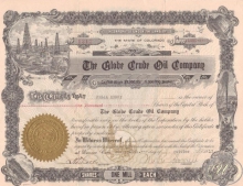 Globe Crude Oil Co.,сертификат на 1000 акций,1917 год.