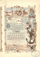 Compagnie des Installations Martimes de Bruges. Облигация в 500 франков,1909 год.
