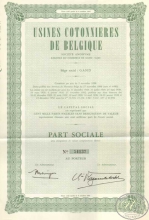 Usines Cotonnieres de Belgique, Пай, 1944 год.