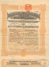 Великобритания.General Motor Cab Company Ltd.,сертификат на 5 акций,1909 год.