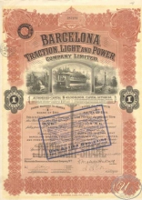 Испания.Barcelona Traction,Light and Power Со.,акция. 1930 год.