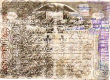 Билет Государственной Комиссии погашения долгов (печати до 1916г). Капитал в 1000 рублей, 1819 года.