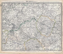 Европейская часть России, IV часть, 1834 год.Издатель:S.D.U.K., Размер:42х36 см.Ручная по границам.