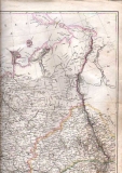 Европейская часть России, 1863 год. Издатель: Weekly Dispatch, Размер: 91х65 см (4 части).