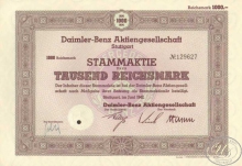 Daimler-Benz AG Stuttgart. Акция в 1000 марок, 1942 год.