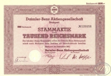 Daimler-Benz AG Stuttgart. Акция в 1000 марок, 1941 год.