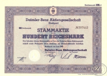 Daimler-Benz AG Stuttgart. Акция в 100 марок, 1942 год.