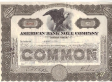 American Bank Note Co.,сертификат на 5 акций, 1935 год.