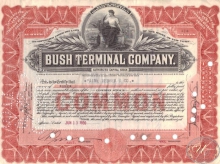 Bush Terminal Co., сертификат на 1 акцию, 1930 год.