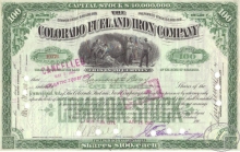 Colorado Fuel and Iron Co., сертификат на 100 акций.1902 год.