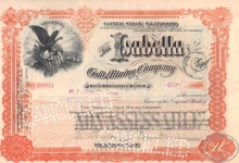 Isabella Gold Mining Co.,сертификат на 500 акций,1902 год.
