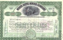 North Butte Mining Co.,сертификат на 10 акций, 1910 год.