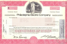 Philadelphia Electric Co.,сертификат на 600 акций,1984 год.