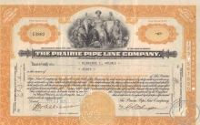 Prairie Pipe Line Co.,сертификат на 40 акций,1928 год.
