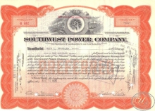 Southwest Power Co., сертификат на 100 акций, 1925 год.