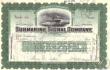 Submarine Signal Co., сертификат на 50 акций,1926 год.