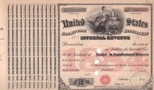 United States Internal Revenue (бланк), $2, 1884 год.