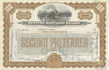 Western Maryland Railway Co.Сертификат на 100 акций, $10000, 1957 год.