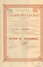 Courroies Lechat, Fabrique Russe SA. Акция пользовательская, 1899 год.