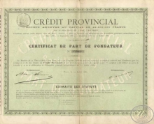 Credit Provincial S.A. Пай, 1882 год.