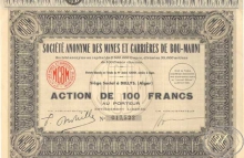 Алжир.Societe an. Des Mines Et Carriers de Boun-Mahni,акция. 100 франков,1933 год.