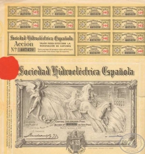 Испания. Sociedad Hidroelectrica Espanola,акция. 1941 год.