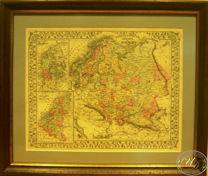 Европейская часть России (Швеция, Норвегия), 1886 год., Размер: 34,5х27 см. ― ООО "Исторический Документ"