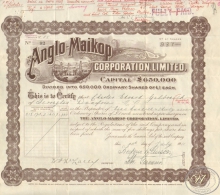 Anglo-Maikop Corporation. Сертификат на 937 акций, 1911 год.