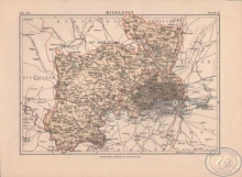 Карта Лондона (middlesex), 1888 год. Размер: 23,5х16,5 см, Издатель: Т-во Просвещение, цветная печать.