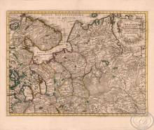 Carte nouvelle de Moscovie, 1730 год. Размер:55 х 41 см., Издатель: Ottens geographes.Ручная по границам.