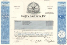 Harley-Davidson, Inc. Свидетельство на 1 акцию, 1995 год.