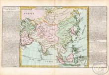 Isles, caps et ports de mer de l Asie Острова, мысы, порты Азии. Размер: 56х32 см. Издательство Mr.lAbbe Clouet, 1785 год.