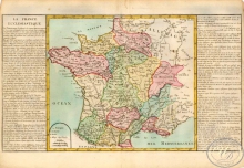 La France Ecclesiastique. Франция (епархии). Размер: 56х32 см. Издательство Mr.lAbbe Clouet, 1785 год.