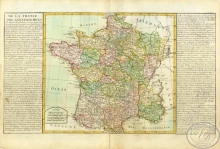 La France par gouvernements.Провинции Франции. Размер: 56х32 см. Издательство Mr.lAbbe Clouet, 1785 год.