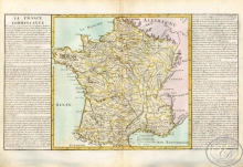 La France commercante.Франция торговая. Размер: 56х32 см. Издательство Mr.l Abbe Clouet, 1785 год.
