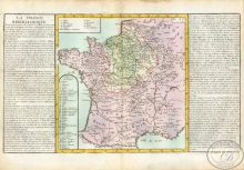 La France mineraloguque. Франция минералогическая (полезные ископаемые). Размер: 56х32 см. Издательство Mr.l Abbe Clouet, 1785 год.