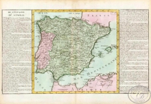 L`Espagne en general. Испания. Размер: 56х32 см. Издательство Mr.l Abbe Clouet, 1785 год.