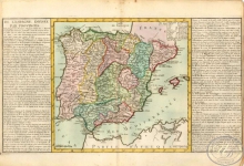 L`Espagne provinces. Испания (провинции). Размер: 56х32 см. Издательство Mr.l Abbe Clouet, 1785 год.