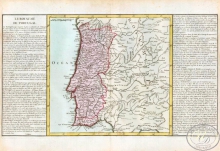 Le Portugal. Португалия. Размер: 56х32 см. Издательство Mr.l Abbe Clouet, 1785 год.