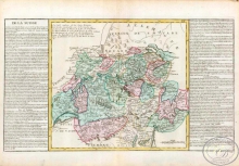 La Suisse. Швейцария. Размер: 56х32 см. Издательство Mr.l Abbe Clouet, 1785 год.
