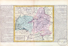 Cercle du Souabe et Baviere. Швабский округ и  Бавария. Размер: 56х32 см. Издательство Mr.l` Abbe Clouet, 1785 год.