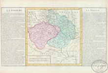 La Boheme et La Silesie. Богемия и Силезия. Размер: 56х32 см. Издательство Mr.l` Abbe Clouet, 1785 год.