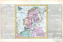 La Suede. Швеция. Размер: 56х32 см. Издательство Mr.l` Abbe Clouet, 1785 год.