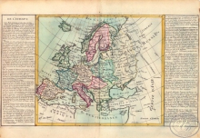 L`Europe. Европа.  Размер: 56х32 см. Издательство Mr.l` Abbe Clouet, 1785 год.