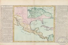 Le Mexique. Мексика. Размер: 56х32 см. Издательство Mr.l` Abbe Clouet, 1785 год.